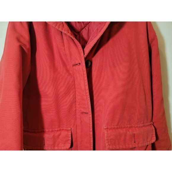 Women Eddie Bauer Small S Canvas Jacket Heavy Red - Picture 3 of 12
